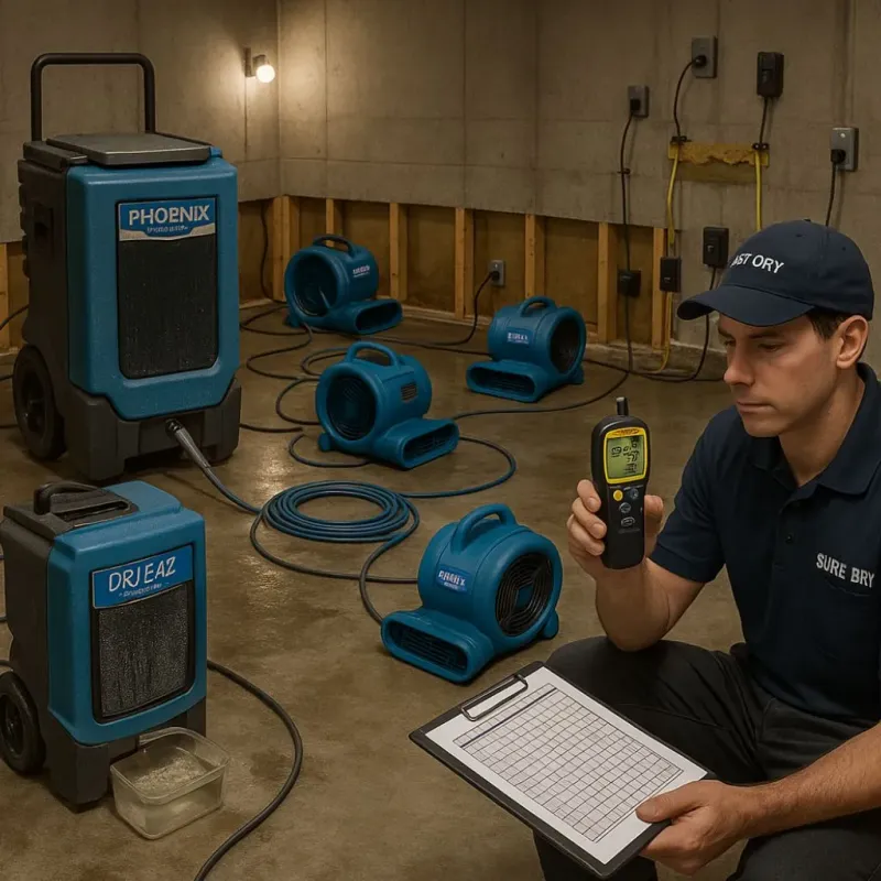 Structural Drying and Dehumidification process in Leon County, TX